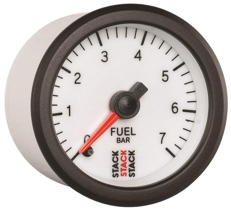 Autometer Stack 52mm 0-7 Bar M10 Male Pro Stepper Motor Fuel Pressure Gauge - White Gauges AutoMeter