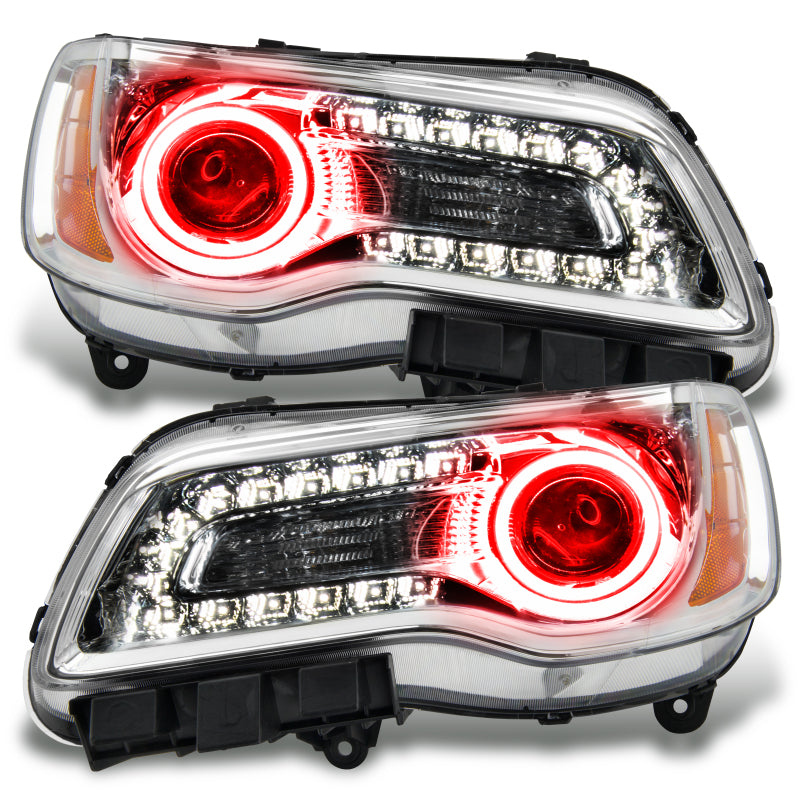 Oracle 11-14 Chrysler 300C NON HID LED Halo Headlights Chrome Housing - Red Headlights ORACLE Lighting