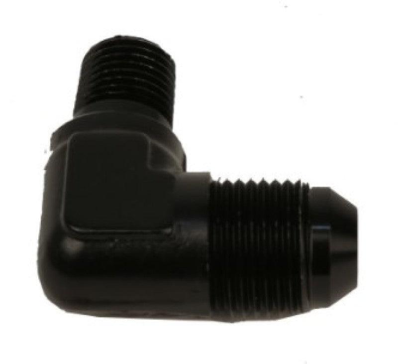 Aeromotive Fitting Elbow 1/4in-MNPT to AN-08 90-Deg Black Fittings Aeromotive