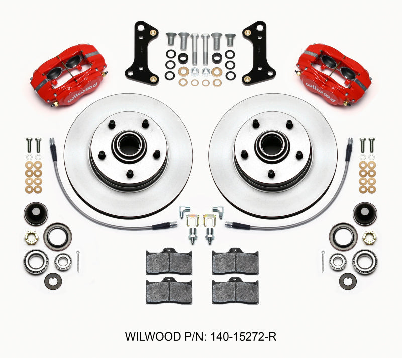 Wilwood Forged Dynalite-M Front Kit 11.00in 1 PC Rotor&Hub Red 67-69 Camaro 64-72 Nova Chevelle Big Brake Kits Wilwood