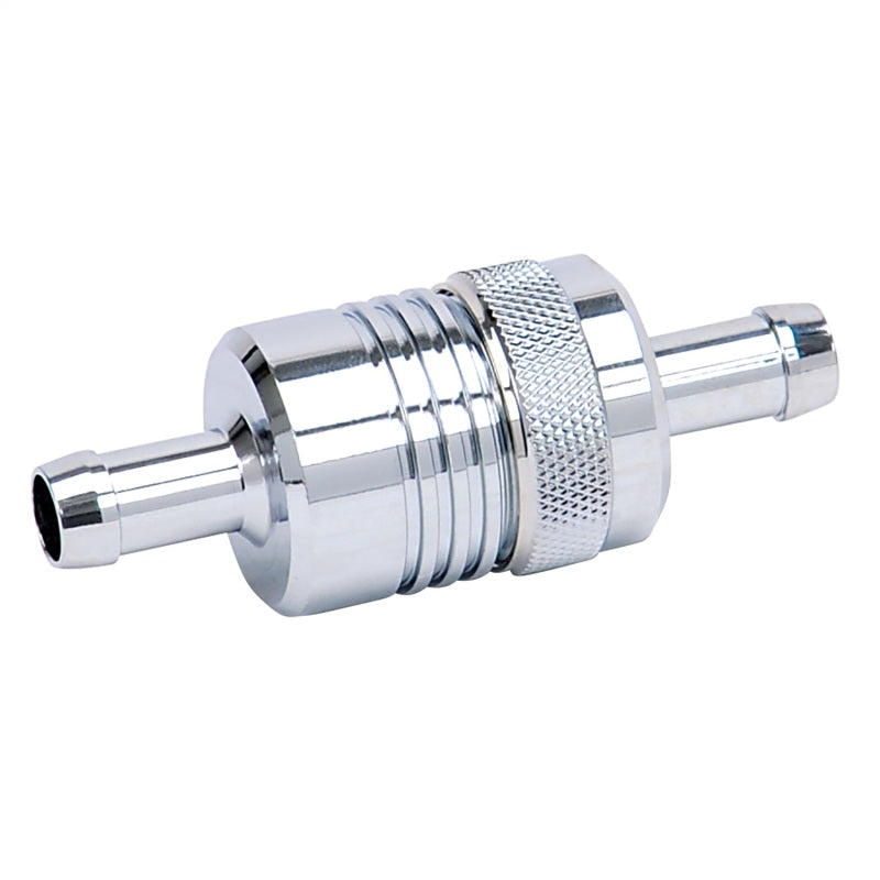 Russell Performance Chrome Street Fuel Filter (3in Length 1-1/8in diameter 3/8in inlet/outlet) Fuel Filters Russell