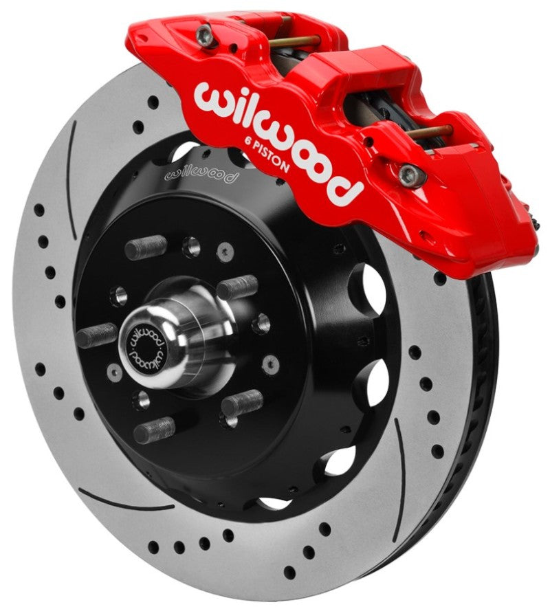 Wilwood Aero6 Big Brake Front Kit 14.00in D/S Red 67-69 Chevrolet Camaro w/ Wilwood AFX Pro Spindle Big Brake Kits Wilwood