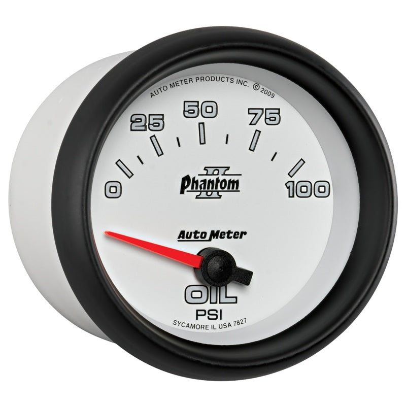 Autometer Phantom II 2 5/8in 0-100 PSI Short Sweep Electronic Oil Pressure Gauge Gauges AutoMeter