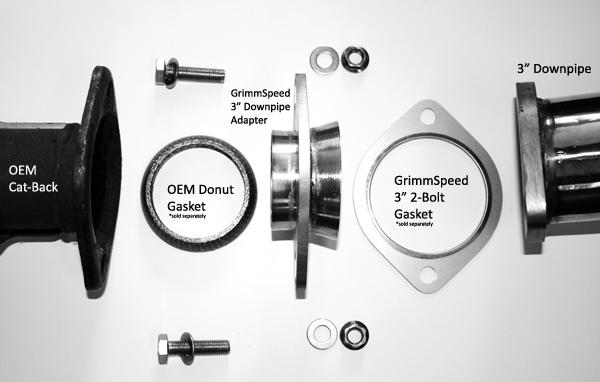GrimmSpeed 3in Subaru Downpipe Exhaust Adapter Exhaust Adapters GrimmSpeed