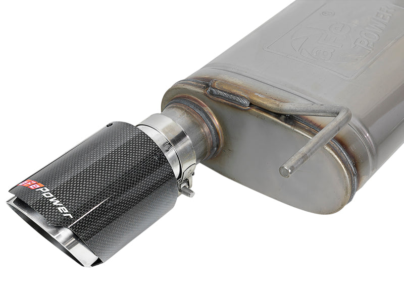 aFe MACH Force Xp SS Axle Back Exhaust System w/ Carbon Fiber Tips 15-17 Ford Mustang GT V8-5.0L Axle Back aFe