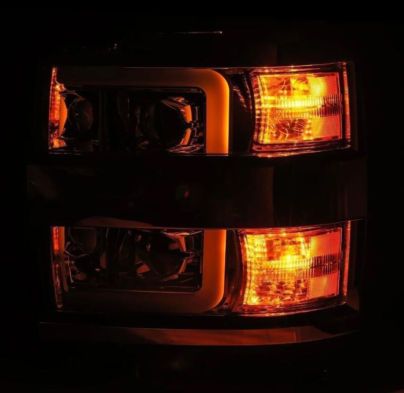 AlphaRex 15-19 Chevy Silverado 2500/3500 LUXX-Series Proj. Headlights Chrome w/Actv SeqSig & DRL Headlights AlphaRex