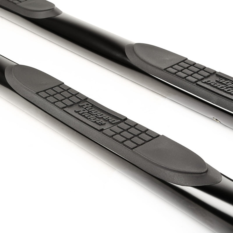 Rugged Ridge 3-In Round Side Steps Black 15-18 Renegade BU Side Steps Rugged Ridge