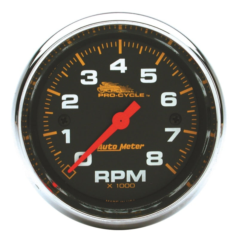 Autometer Pro-Cycle Gauge Tach 2 5/8in 8K Rpm 2&4 Cylinder Black Gauges AutoMeter