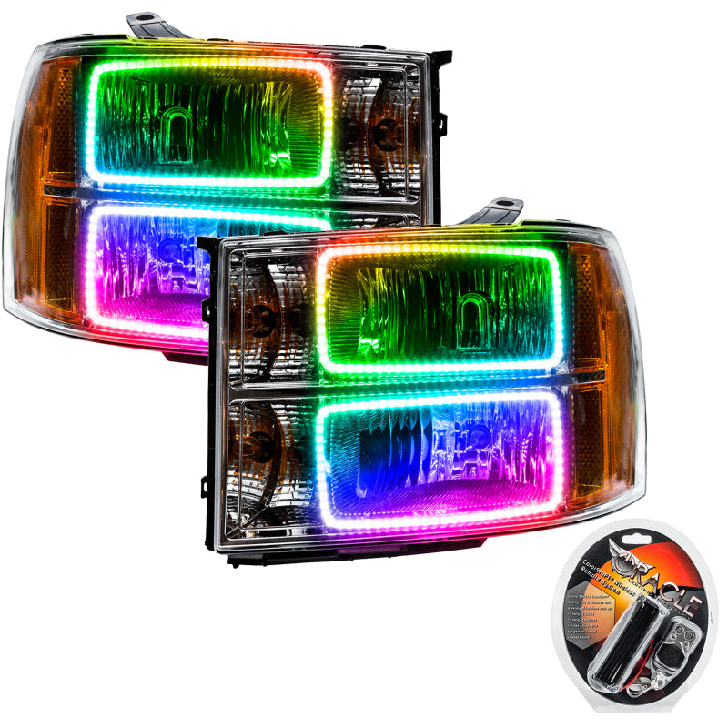 Oracle 07-13 GMC Sierra SMD HL - Square Ring Design - ColorSHIFT Headlights ORACLE Lighting