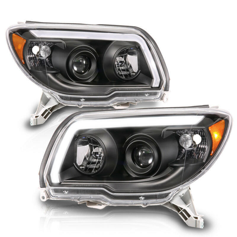 ANZO 06-09 Toyota 4 Runner Projector Headlights Plank Style - Black Headlights ANZO