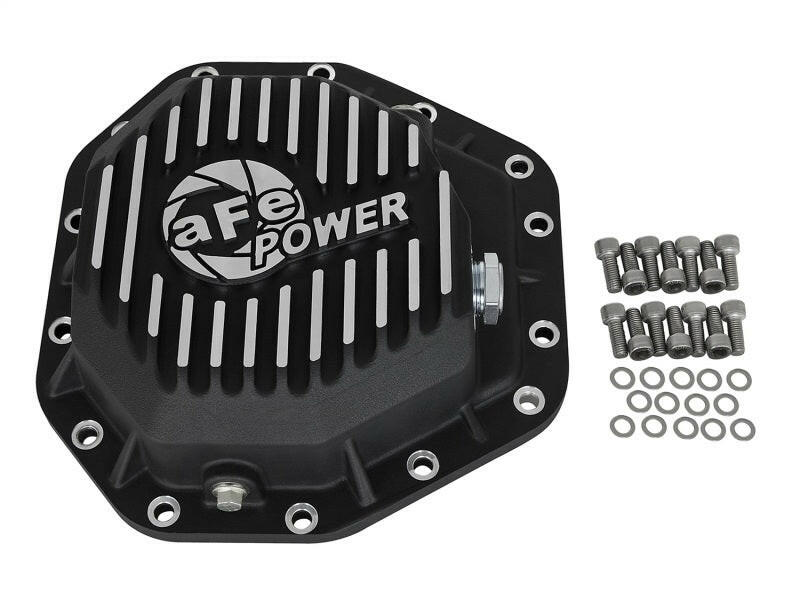 aFe Power Pro Ser Rear Diff Cover Black w/Mach Fins 2017 Ford Diesel Trucks V8-6.7L(td) Dana M275-14 Diff Covers aFe