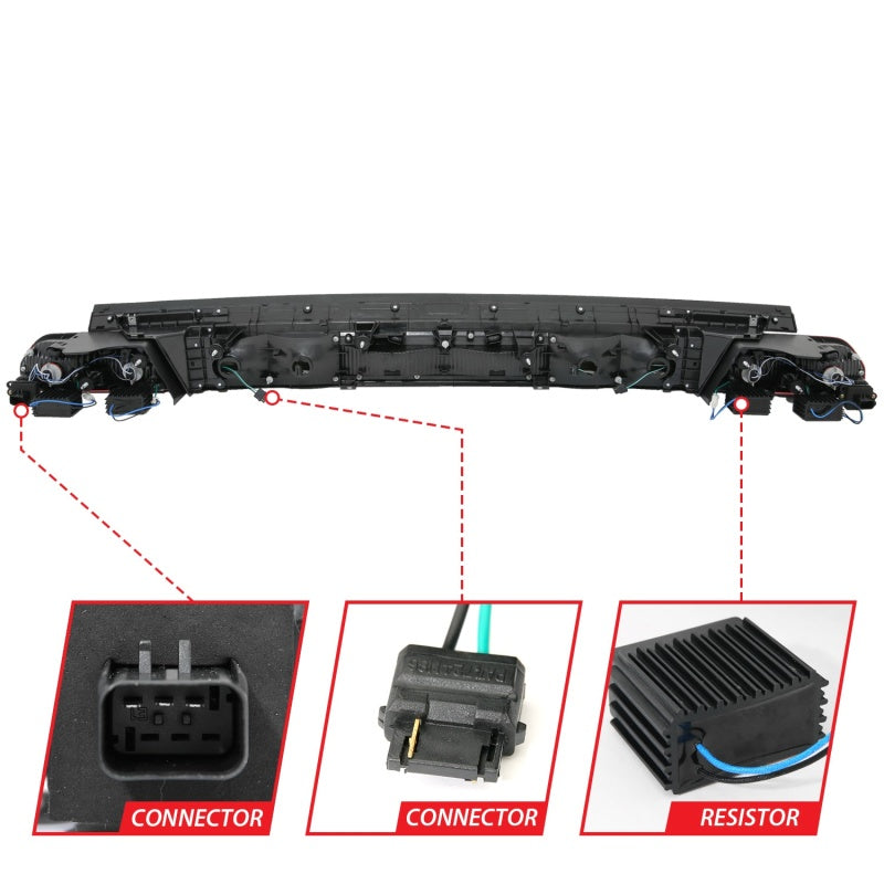 ANZO 08-10 Dodge Challenger LED Taillights - Red/Clear w/Sequential Turn Signal Tail Lights ANZO