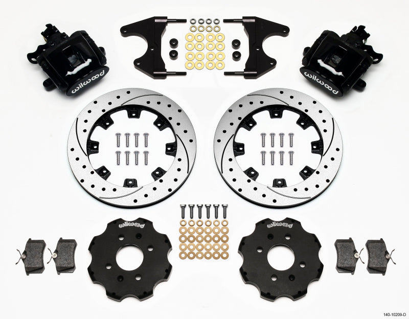 Wilwood Combination Parking Brake Rear Kit 12.19in Drilled Civic / Integra Drum 2.46 Hub Offset Brake Calipers - Perf Wilwood