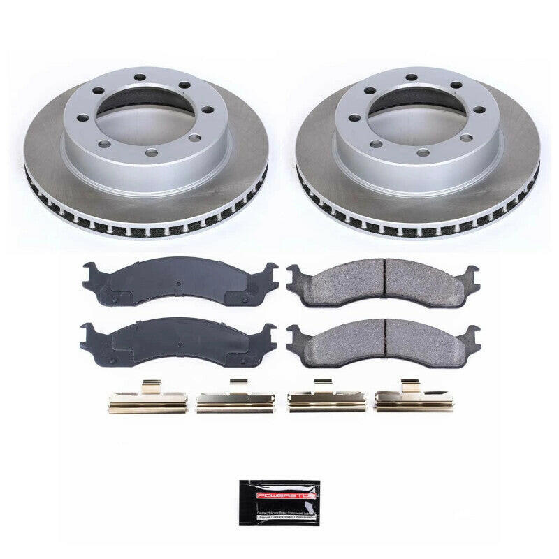 Power Stop 95-97 Ford F-350 Front Semi-Coated Rotor Kit Brake Kits - Performance Blank PowerStop