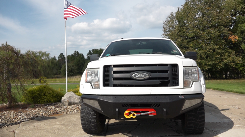 Fishbone Offroad 09-14 Ford F150 Front Bumper - Black Bumpers - Steel Fishbone Offroad