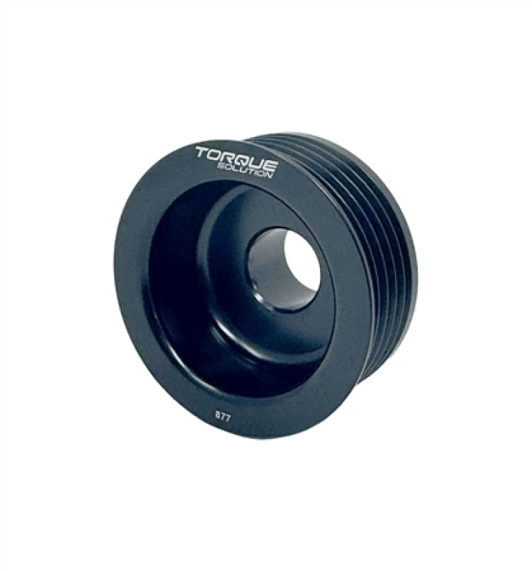 Torque Solution Lightweight Alternator Pulley (Black): Subaru EJ WRX 02-05 / STI 04-06 Pulleys - Crank, Underdrive Torque Solution