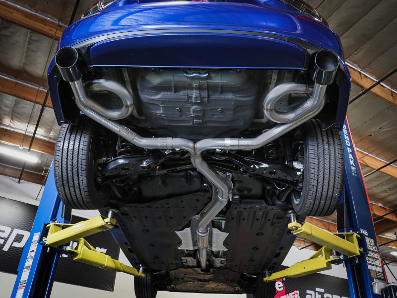 aFe POWER Takeda 22-23 Honda Civic Si I4-1.5L (t) 2.5in to 3in 304 SS CB Exhaust - Blue Flame Tips Catback aFe