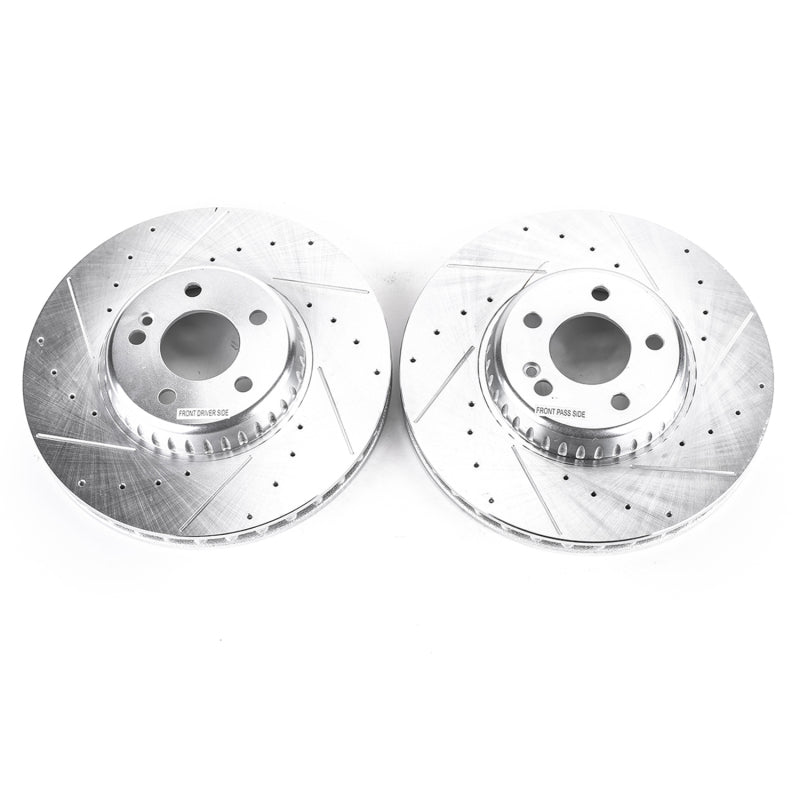 Power Stop 15-18 Mercedes-Benz C300 Front Evolution Drilled & Slotted Rotors - Pair Brake Rotors - Slot & Drilled PowerStop