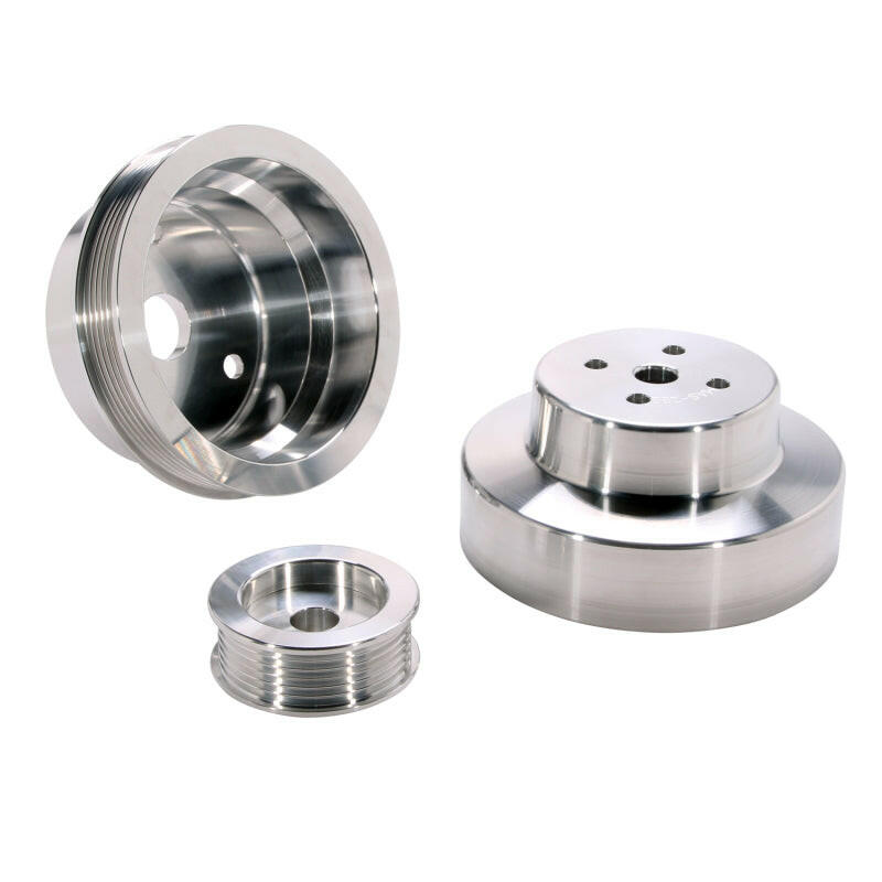 BBK 88-95 GM Truck 4.3 5.0 5.7 Underdrive Pulley Kit - Lightweight CNC Billet Aluminum (3pc) Pulleys - Crank, Underdrive BBK