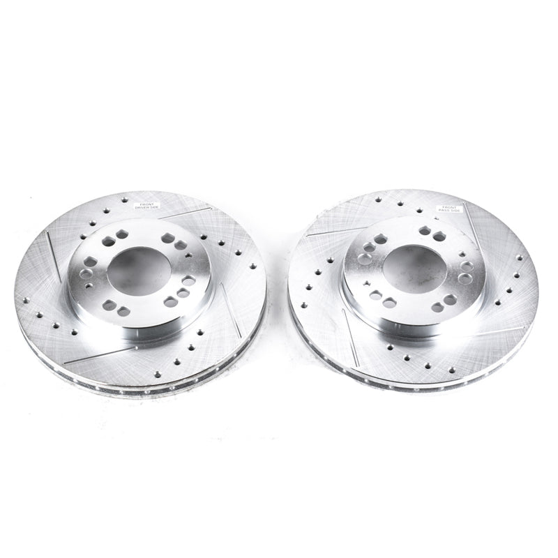 Power Stop 91-96 Dodge Stealth Front Evolution Drilled & Slotted Rotors - Pair Brake Rotors - Slot & Drilled PowerStop
