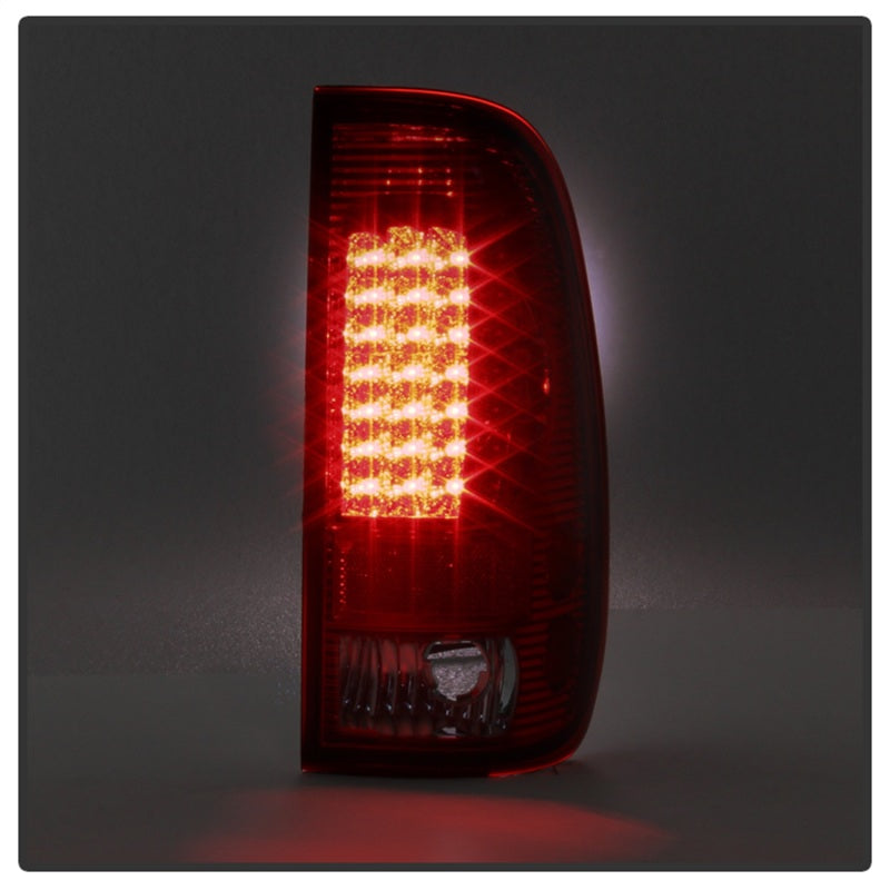 xTune Ford F150 Styleside 97-03 Super Duty 99-07 LED Tail Lights Red Smoke ALT-ON-FF15097-LED-RC Tail Lights SPYDER