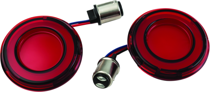 Kuryakyn Tracer L.E.D. Rear Turn Signal Insert Red Light Red Lens 1157 Brackets Kuryakyn