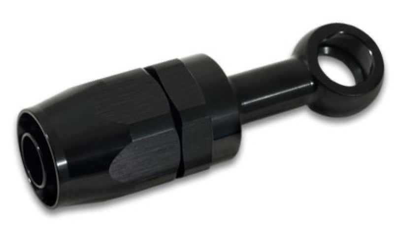 Vibrant -8AN Banjo Hose End Fitting for use with M10 or 3/8in Banjo Bolt - Aluminum Black Fittings Vibrant