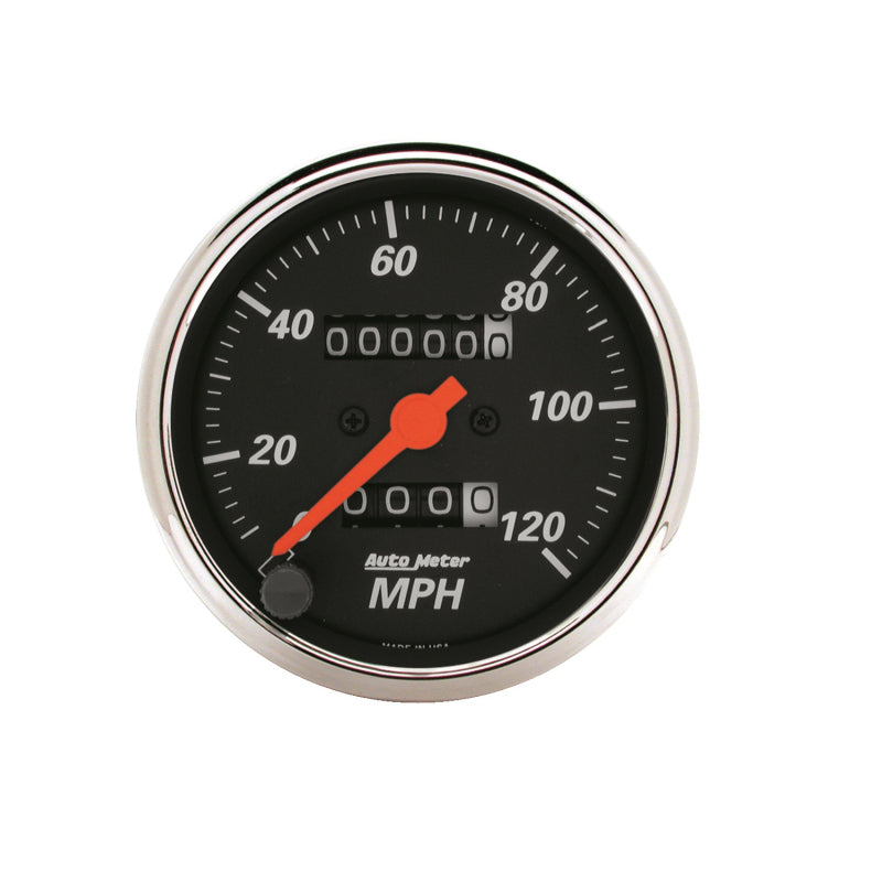 AutoMeter Gauge Speedometer 3-1/8in. 120MPH Mechanical Designer Black Gauges AutoMeter