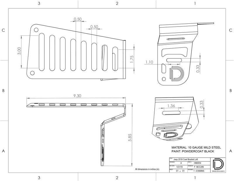 Diode Dynamics 18-21 Jeep JL Wrangler/Gladiator SS3 Cowl LED Bracket Kit - Yellow Sport Light Accessories and Wiring Diode Dynamics