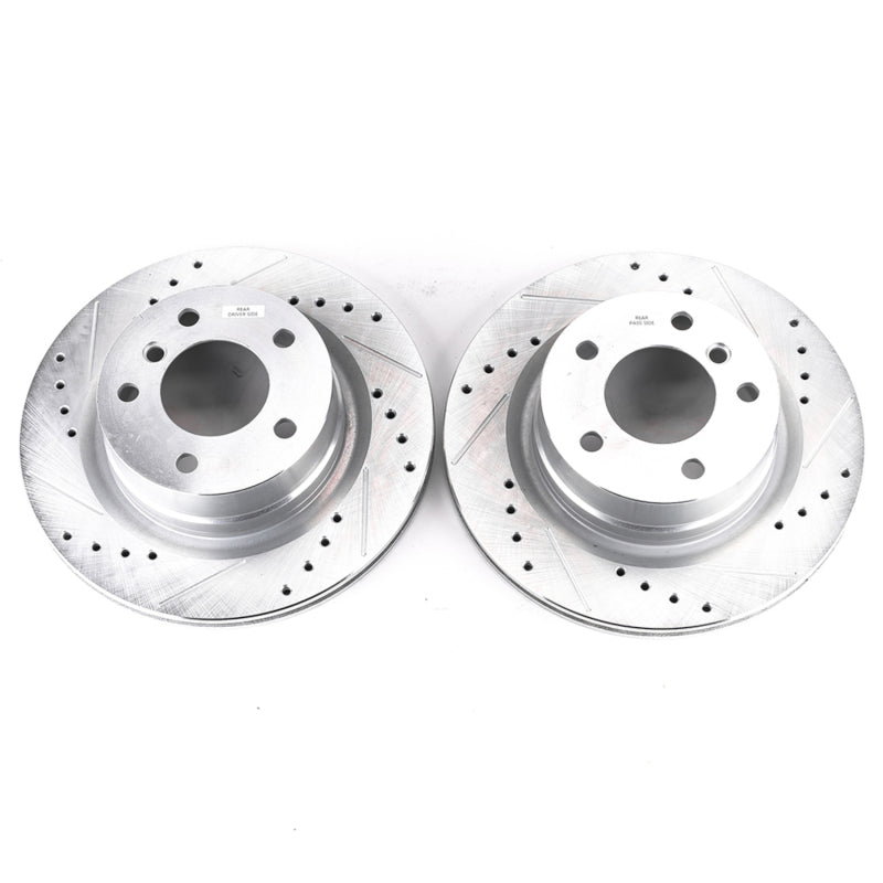 Power Stop 08-13 BMW 128i Rear Evolution Drilled & Slotted Rotors - Pair Brake Rotors - Slot & Drilled PowerStop