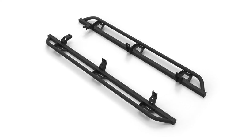 N-Fab Trail Slider Steps 19-20 Ford Ranger Crew Cab All Beds - SRW - Textured Black Body Armor & Rock Rails N-Fab