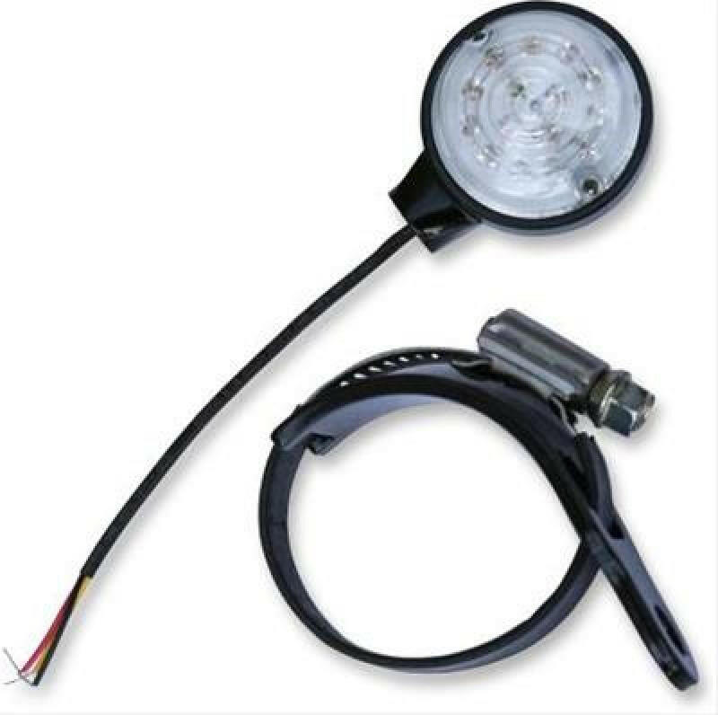 Burly Brand LED Turn Signals Fork Mount Universal - Black/Amber Sidemarkers & Indicators Burly Brand