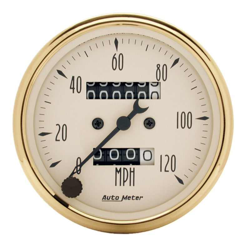 AutoMeter Gauge Speedometer 3-1/8in. 120MPH Mechanical Golden Oldies Gauges AutoMeter