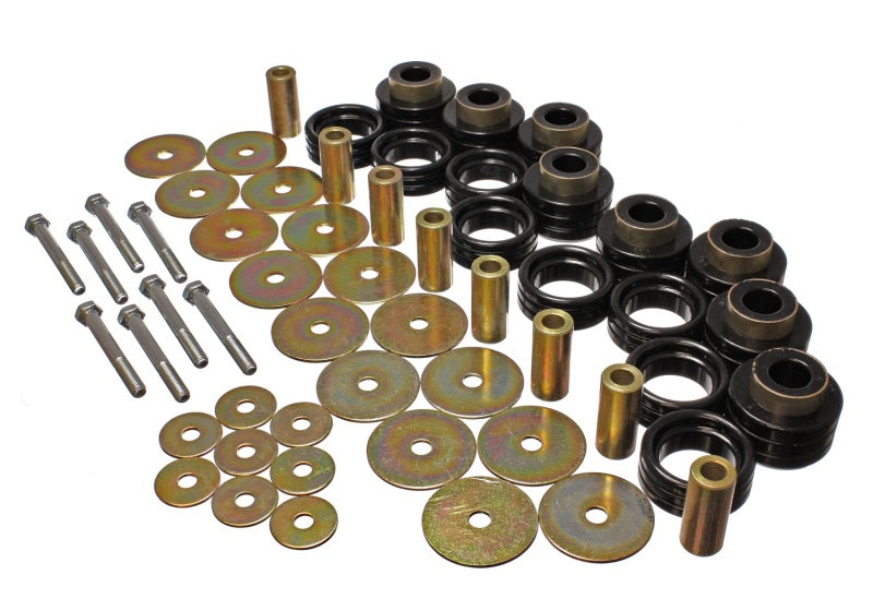 Energy Suspension Body Mount Set Inc. Hardware - Black Bushing Kits Energy Suspension