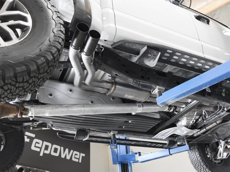 aFe POWER Rebel Series 3in 409 SS Cat Back Exhaust w/ Black Tips 17 Ford F-150 Raptor V6-3.5L Catback aFe