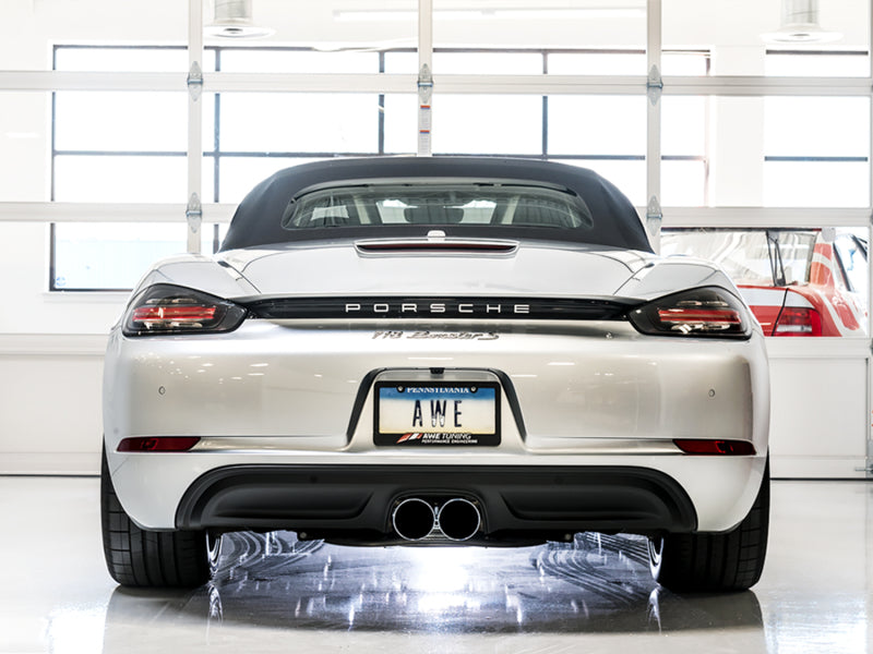 AWE Tuning Porsche 718 Boxster / Cayman SwitchPath Exhaust (PSE Only) - Chrome Silver Tips Catback AWE Tuning