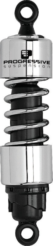 Progressive Harley 412 Series Shocks 12.0in - Chrome Shocks and Struts Progressive