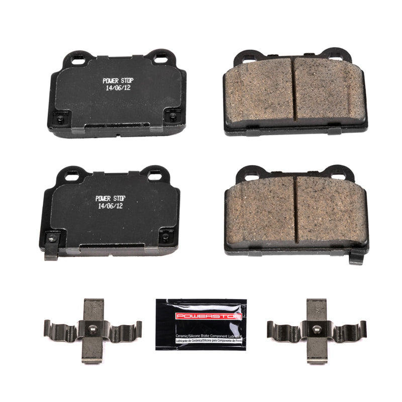 Power Stop 08-15 Mitsubishi Lancer Rear Z23 Evolution Sport Brake Pads w/Hardware Brake Pads - Performance PowerStop