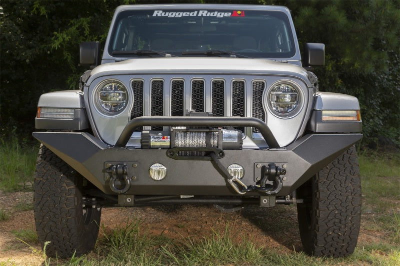 Rugged Ridge Spartan Front Bumper HCE W/Overrider 18-20 Jeep Wrangler JL/JT Bumpers - Steel Rugged Ridge