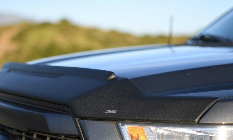AVS 16-18 Nissan Titan XD Aeroskin II Textured Low Profile Hood Shield - Black Hood Deflectors AVS