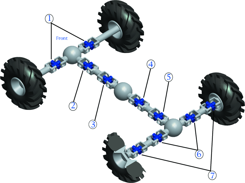 QuadBoss 93-99 Kawasaki KAF620A Mule 2510 (02) Front Axle Inner Universal Joint Axles QuadBoss