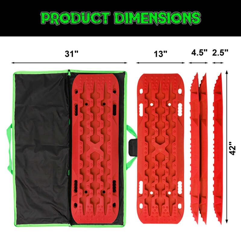 Rhino USA Recovery Traction Boards - Red (Pair) Recovery Boards Rhino USA