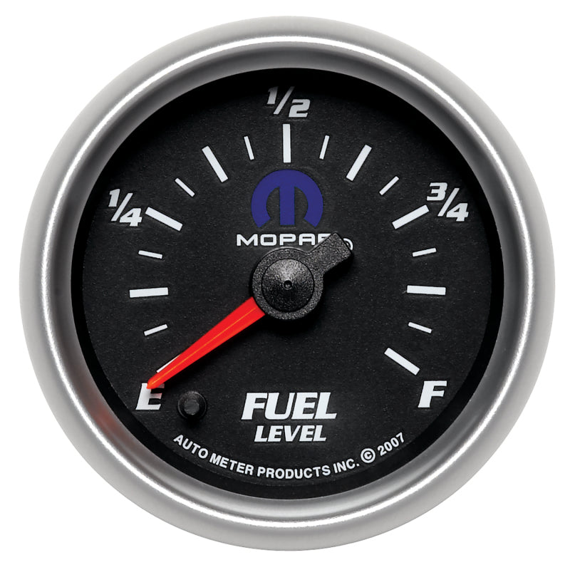 Autometer Mopar 2-1/16in 0-280 Ohm Programmable Fuel Level Gauge - Black Gauges AutoMeter