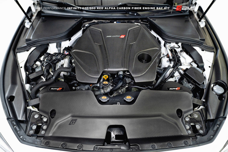 AMS Performance Infiniti 17+ Q60 / 16+ Q50 3.0TT Alpha Matte Carbon Intake Covers Air Intake Components AMS