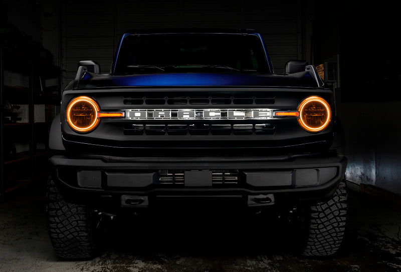 Oracle 21-22 Ford Bronco Headlight Halo Kit w/DRL Bar - Base Headlights -w/No Controller Headlights ORACLE Lighting
