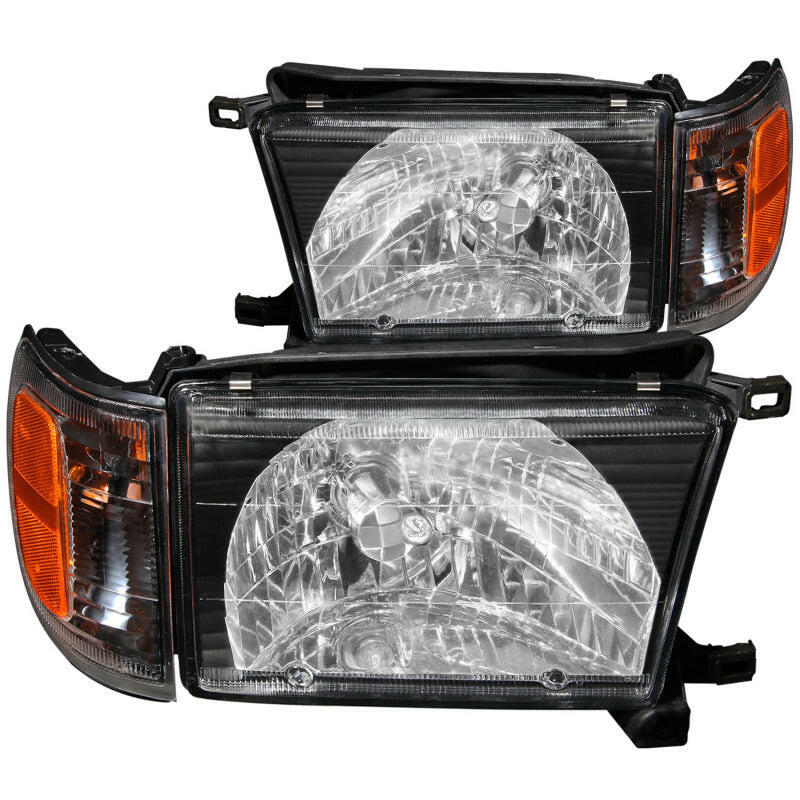 ANZO 1999-2002 Toyota 4Runner Crystal Headlights Black Headlights ANZO
