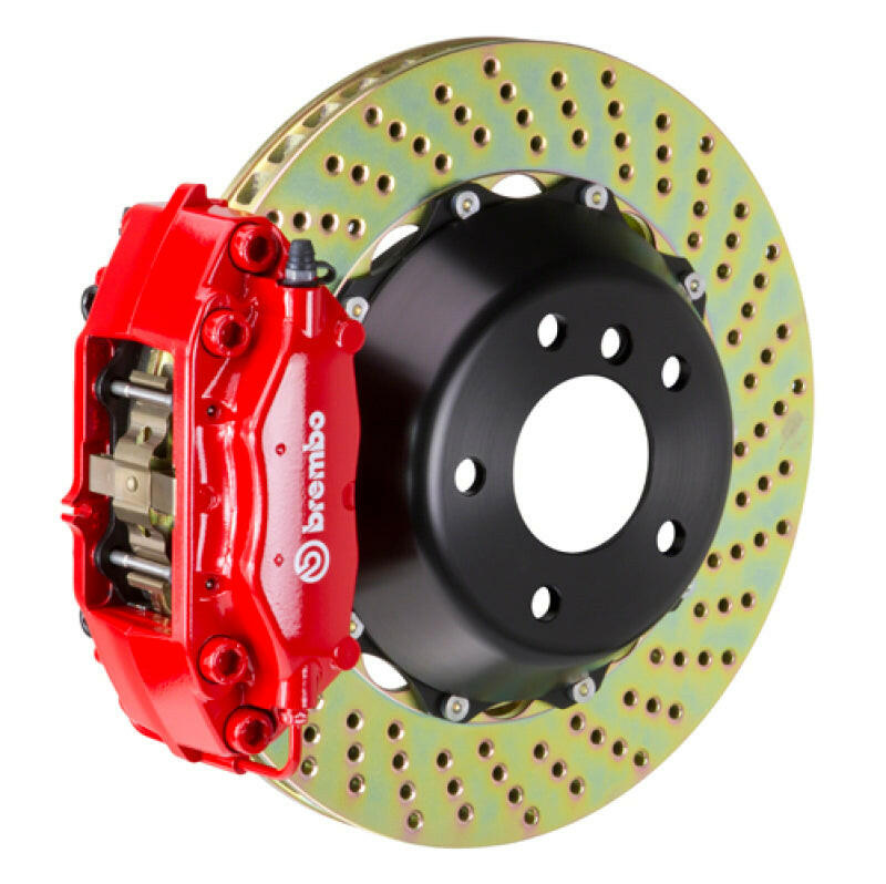 Brembo 95-98 993/993/95-98 993/Turbo Rear GT BBK 4 Piston Cast 345x28 2pc Rotor Drilled-Red Brake Kits - Performance Slot Brembo