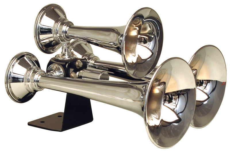 Kleinn Chrome Triple Horn/ 13.5In/11.75In/8.5In - Chrome-Plated Spun Copper Horns Kleinn Air Horns