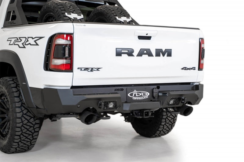 Addictive Desert Designs 2021 Dodge RAM 1500 TRX Stealth Fighter Rear Bumper - Hammer Black Bumpers - Steel Addictive Desert Designs