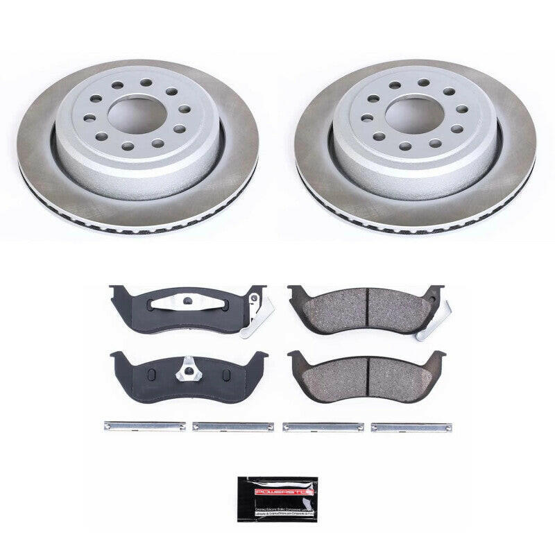 Power Stop 03-11 Lincoln Town Car Rear Semi-Coated Rotor Kit Brake Kits - Performance Blank PowerStop